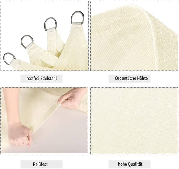 Rootz Premium HDPE Aurinkopurje - Varjostuspurje - Aurinkovarjostin - UV-suoja - Kestävä ja repeytymätön - Helppo asennus - 5m x 5m x 7m