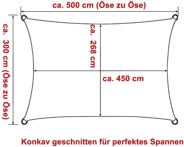 Rootz HDPE Markise - Solafskærmning - Vindskærm - UV-beskyttelse - Holdbar og rivefast - Nem installation - 3x5 m