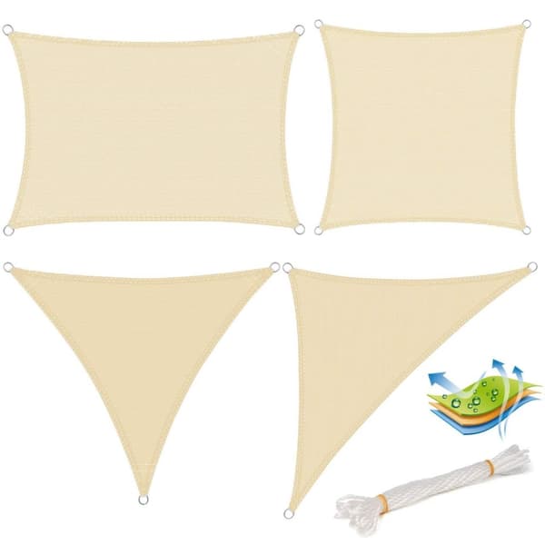 Rootz Premium HDPE Sun Sail - Varjostuspurje - UV-suojakupu - Optimaalinen UV-suoja - Kestävä ja repeytymätön - Helppo asennus - 5m x 7m x 7m
