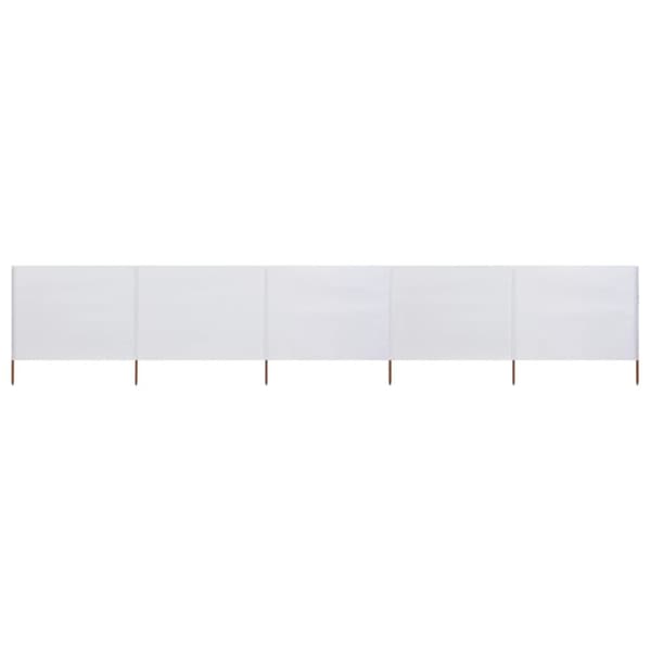 vidaXL Vindskydd 5 paneler tyg 600x160 cm sandvit -  Parasoll & solskydd