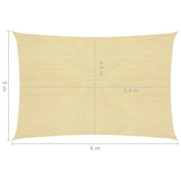 vidaXL Aurinkopurje 160 g/m² beige 5x6 m HDPE -  Päivän- & aurinkovarjot