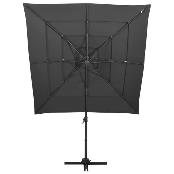 vidaXL parasol med aluminiumsstang i 4 niveauer 250x250 cm antracitgrå - Parasoller og solskærme
