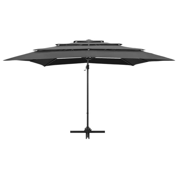 vidaXL parasol med aluminiumsstang i 4 niveauer 250x250 cm antracitgrå - Parasoller og solskærme