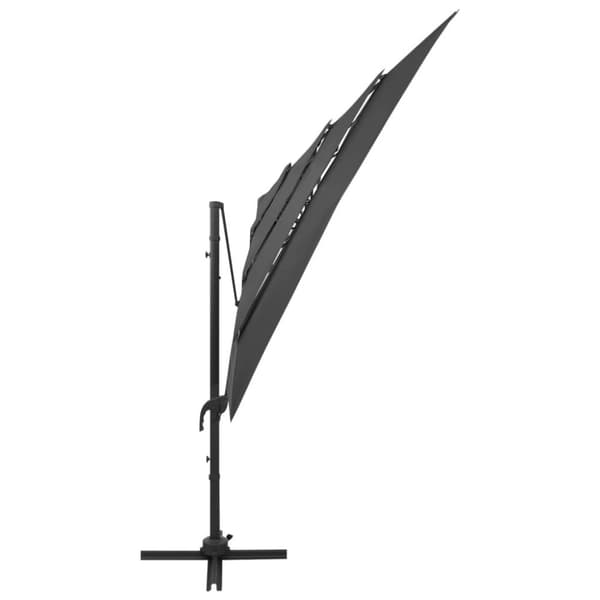 vidaXL parasol med aluminiumsstang i 4 niveauer 250x250 cm antracitgrå - Parasoller og solskærme