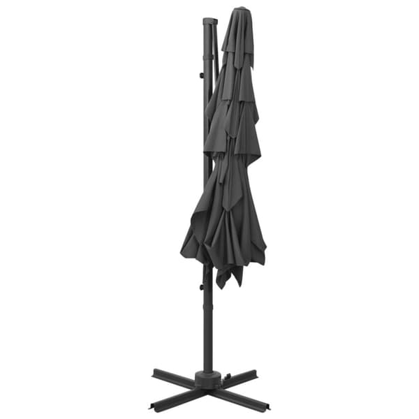 vidaXL parasol med aluminiumsstang i 4 niveauer 250x250 cm antracitgrå - Parasoller og solskærme