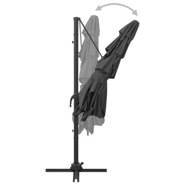 vidaXL parasol med aluminiumsstang i 4 niveauer 250x250 cm antracitgrå - Parasoller og solskærme