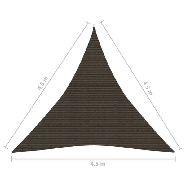 vidaXL solsejl 4,5x4,5x4,5 m 160 g/m² HDPE brun - Parasoller og solskærme