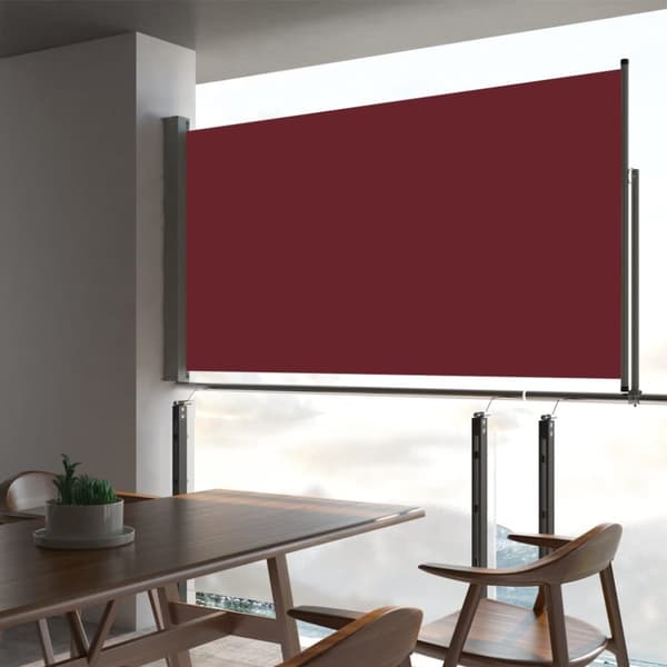 vidaXL Sisäänvedettävä terassin sivumarkiisi 160x300 cm punainen - Päivän- & aurinkovarjot