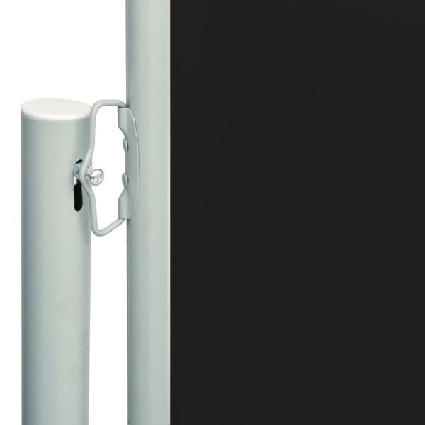 vidaXL Terassin sisäänvedettävä sivumarkiisi 180x600 cm musta - Päivän- & aurinkovarjot