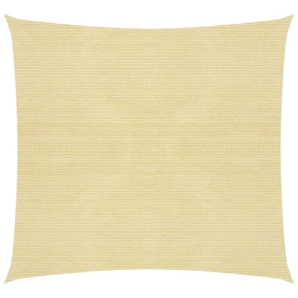 vidaXL solsejl 160 g/m² 4x4 m HDPE beige - Parasoller og solskærme