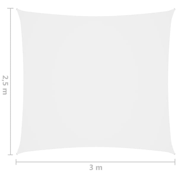 vidaXL Solsegel oxfordtyg rektangulärt 2,5x3 m vit - Parasoll & solskydd