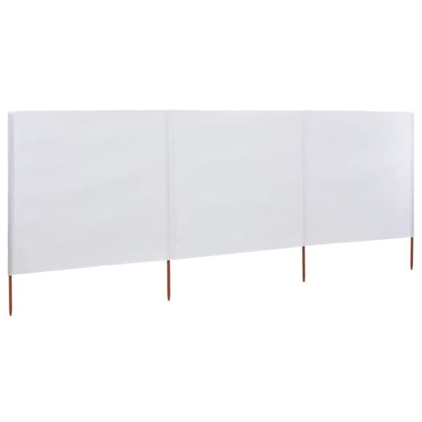 vidaXL 3-panels læsejl 400x160 cm stof sandhvid -  Parasoller og solskærme