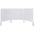 Miniatyrbillede 4 af 7: vidaXL 3-panels læsejl 400x160 cm stof sandhvid -  Parasoller og solskærme