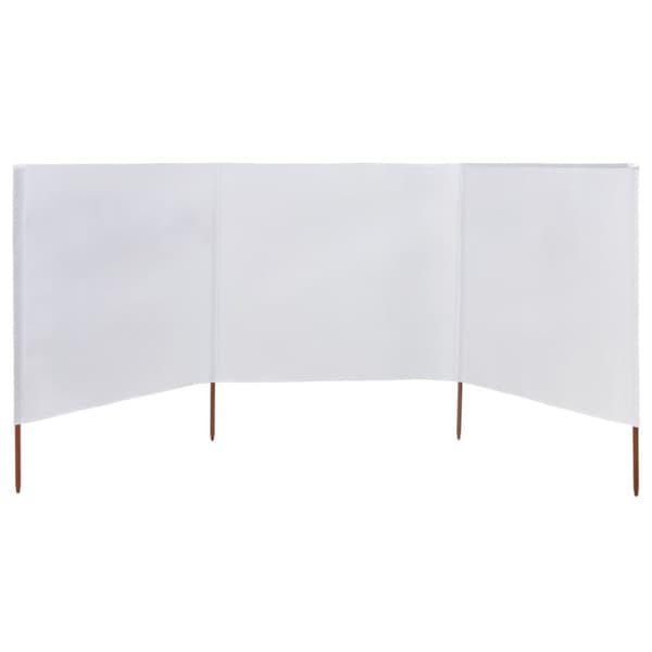 vidaXL 3-panels læsejl 400x160 cm stof sandhvid -  Parasoller og solskærme
