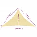 Pikkukuva 7 / 7: vidaXL Aurinkopurje 160 g/m² beige 3,5x3,5x4,9 m HDPE -  Päivän- & aurinkovarjot