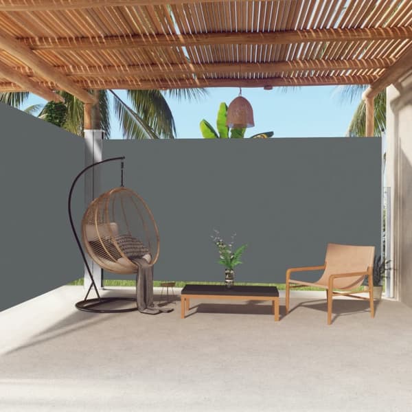 vidaXL Sisäänvedettävä sivumarkiisi antrasiitti 200x600 cm - Päivän- & aurinkovarjot