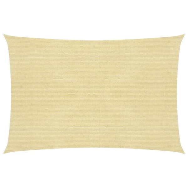 vidaXL Solsejl HDPE rektangulær 4x6 m beige - Parasoller og solskærme