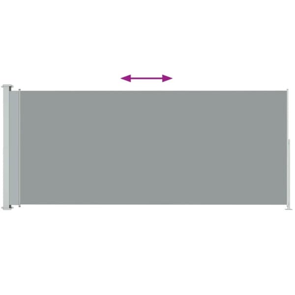vidaXL Infällbar sidomarkis 180x500 cm grå - Parasoll & solskydd