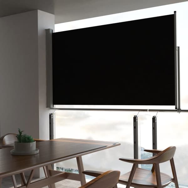 vidaXL Infällbar sidomarkis 140 x 300 cm svart - Parasoll & solskydd