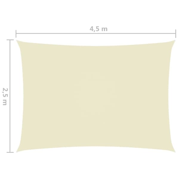 vidaXL Solsegel oxfordtyg rektangulärt 2,5x4,5 m gräddvit -  Parasoll & solskydd