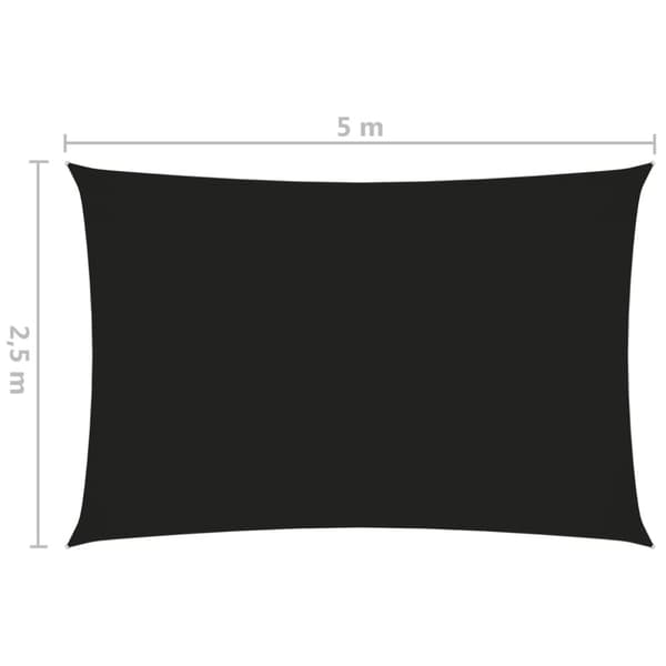 vidaXL Aurinkopurje Oxford-kangas suorakaide 2,5x5 m musta - Päivän- & aurinkovarjot