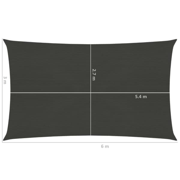 vidaXL Aurinkopurje 160 g/m² antrasiitti 3x6 m HDPE -  Päivän- & aurinkovarjot