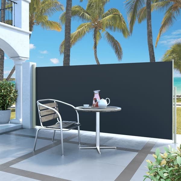 vidaXL Sisäänvedettävä sivumarkiisi 140 x 300 cm musta -  Päivän- & aurinkovarjot