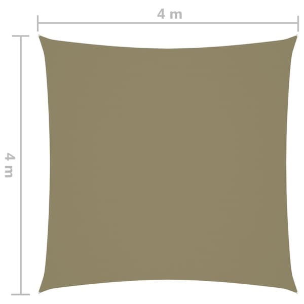 vidaXL Aurinkopurje Oxford-kangas neliönmuotoinen 4x4 m beige - Päivän- & aurinkovarjot