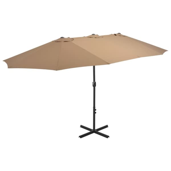 vidaXL Aurinkovarjo alumiinitanko 460x270 cm harmaanruskea - Päivän- & aurinkovarjot