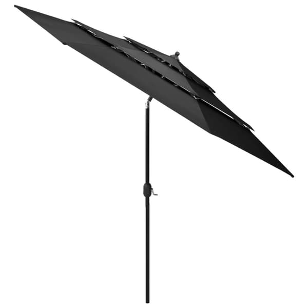vidaXL parasol med aluminiumsstang i 3 niveauer 3 m antracitgrå - Parasoller og solskærme