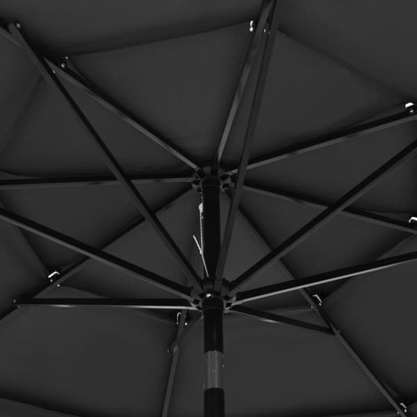 vidaXL parasol med aluminiumsstang i 3 niveauer 3 m antracitgrå - Parasoller og solskærme