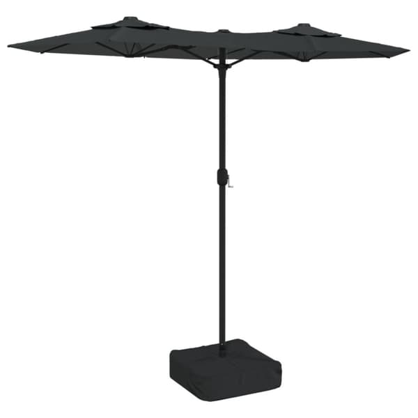 vidaXL Parasoll dubbelt med LED antracit 316x240 cm - Parasoll & solskydd