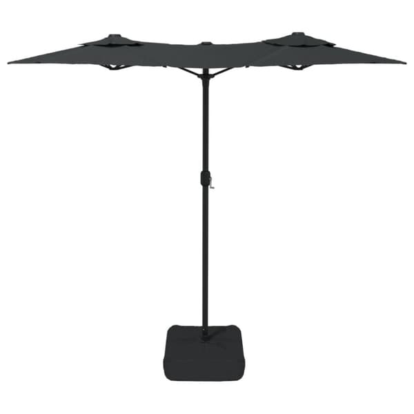 vidaXL Parasoll dubbelt med LED antracit 316x240 cm - Parasoll & solskydd