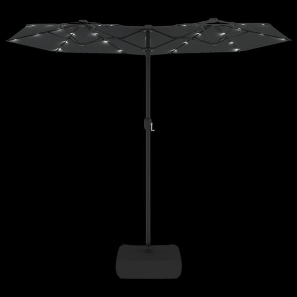 vidaXL Parasoll dubbelt med LED antracit 316x240 cm - Parasoll & solskydd