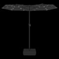 Miniatyrbild 7 av 11: vidaXL Parasoll dubbelt med LED antracit 316x240 cm -  Parasoll & solskydd