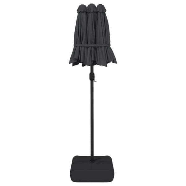 vidaXL Parasoll dubbelt med LED antracit 316x240 cm - Parasoll & solskydd