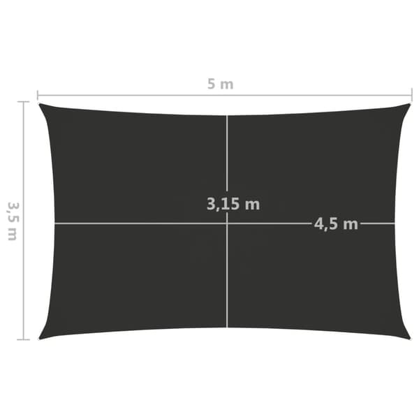 vidaXL Solsegel oxfordtyg rektangulärt 3,5x5 m antracit - Parasoll & solskydd
