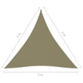 Pikkukuva 7 / 7: vidaXL Aurinkopurje Oxford-kangas kolmio 3x3x3 m beige -  Päivän- & aurinkovarjot