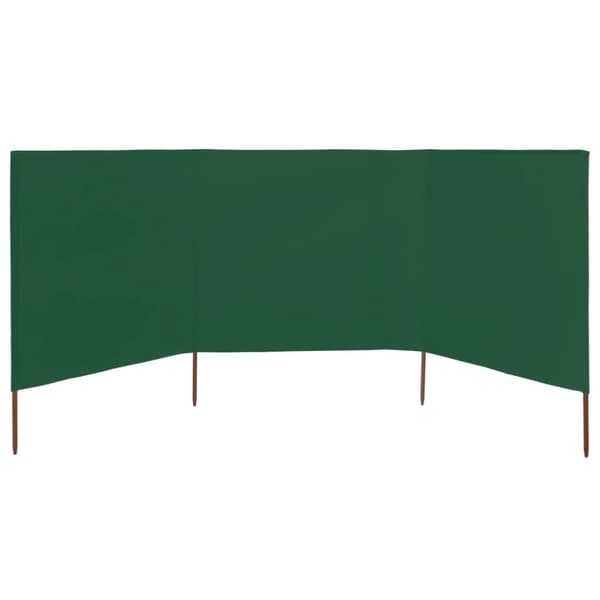 vidaXL 3-panels læsejl 400x80 cm stof grøn - Parasoller og solskærme