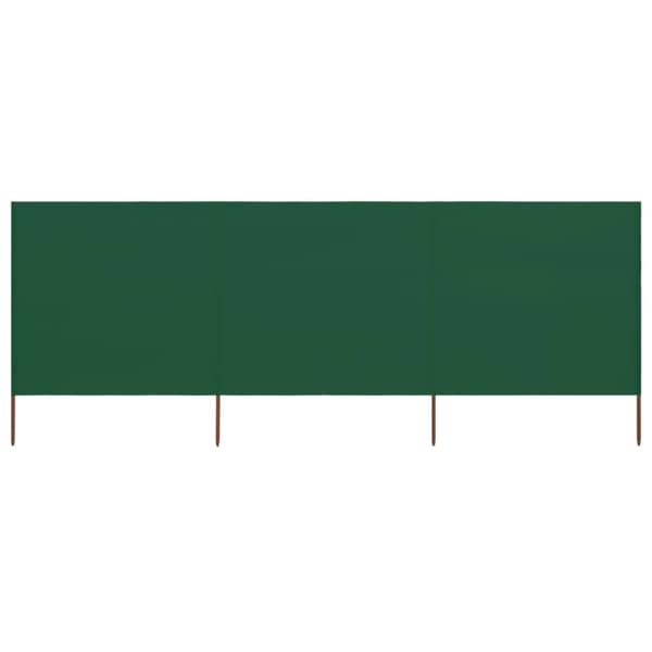 vidaXL 3-panels læsejl 400x80 cm stof grøn - Parasoller og solskærme