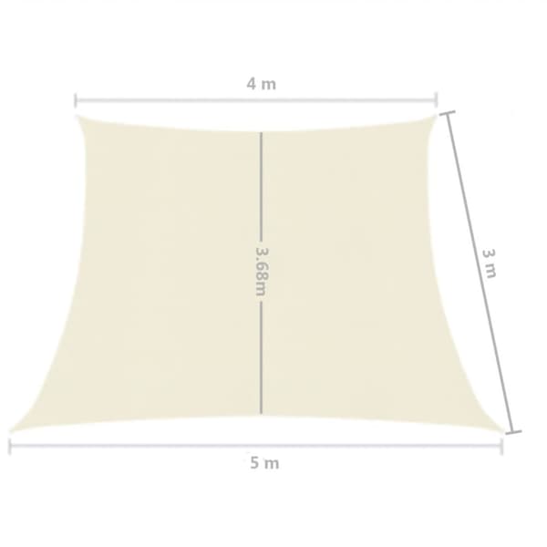 vidaXL Aurinkopurje 160 g/m² kerma 4/5x3 m HDPE -  Päivän- & aurinkovarjot