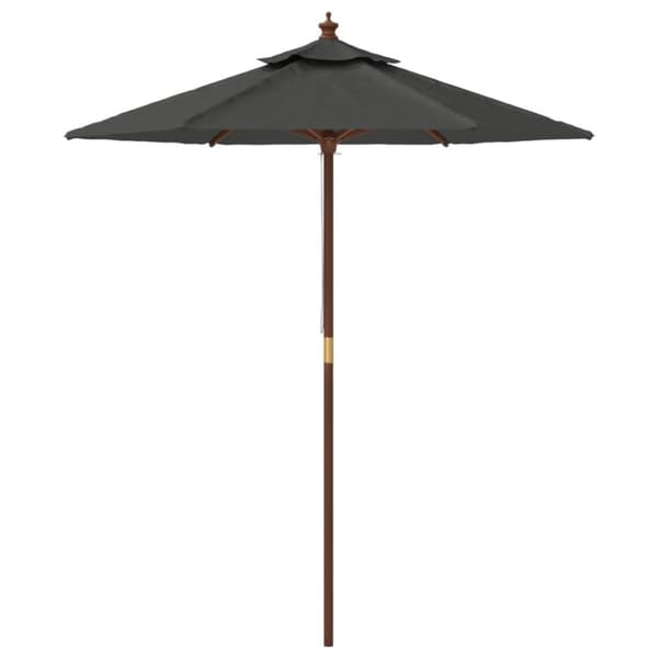 vidaXL Puutarhan aurinkovarjo puutolppa antrasiitti 196x231 cm -  Päivän- & aurinkovarjot