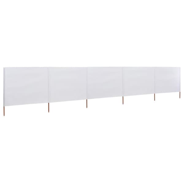 vidaXL Vindskydd 5 paneler tyg 600x120 cm sandvit -  Parasoll & solskydd