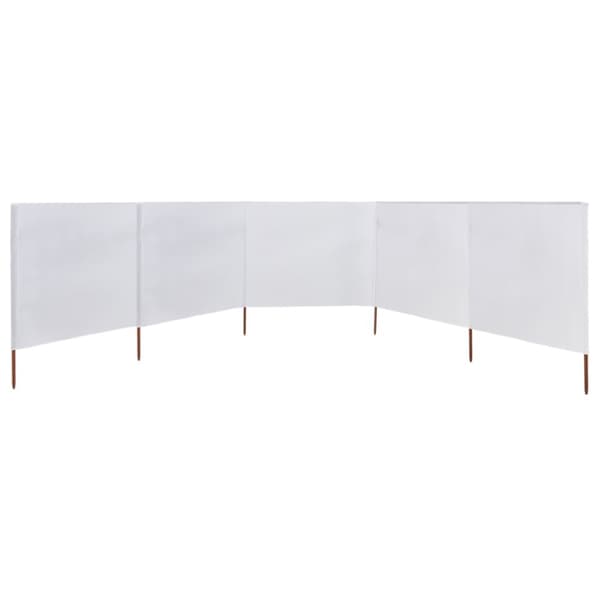 vidaXL Vindskydd 5 paneler tyg 600x120 cm sandvit -  Parasoll & solskydd