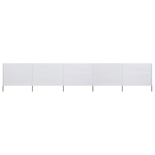 vidaXL Vindskydd 5 paneler tyg 600x120 cm sandvit -  Parasoll & solskydd