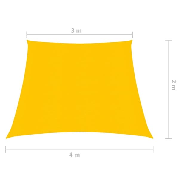 vidaXL Solsegel 160 g/m² gul 3/4x2 m HDPE - Parasoll & solskydd