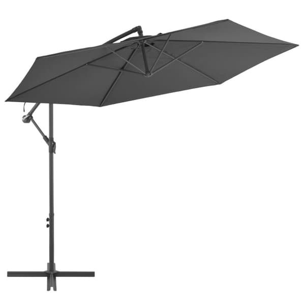 vidaXL hængeparasol med aluminiumstang 300 cm antracitgrå -  Parasoller og solskærme