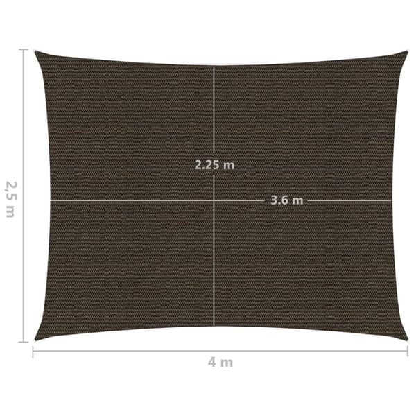 vidaXL Aurinkopurje 160 g/m² ruskea 2,5x4 m HDPE -  Päivän- & aurinkovarjot