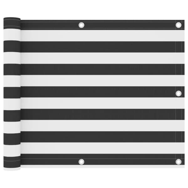 vidaXL Parvekkeen suoja antrasiitti/valkoinen 75x500 cm Oxford kangas -  Päivän- & aurinkovarjot