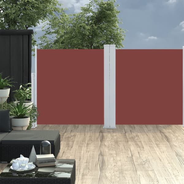 vidaXL sammenrullelig sidemarkise 120 x 600 cm brun -  Parasoller og solskærme